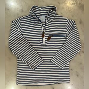Bella Bliss boys quarter zip pullover blue white stripe Size 4